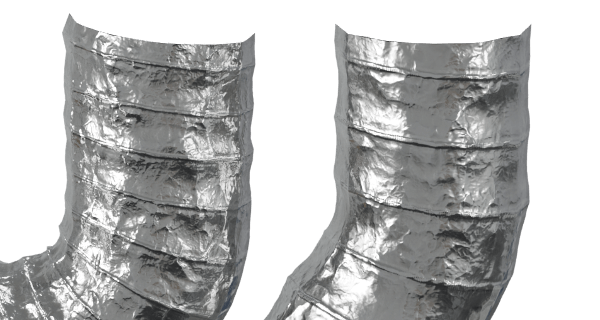 Front view of Better Vent ducting system